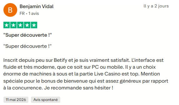 Betify Casino avis vérifié