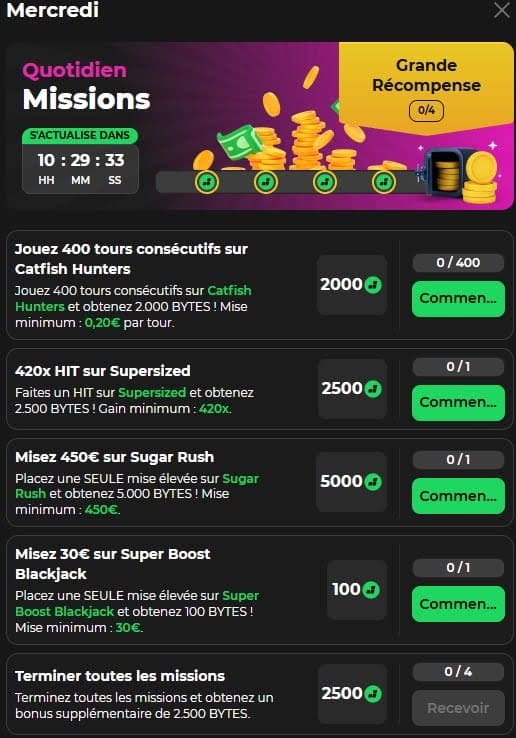 Betify Casino missions quotidiennes