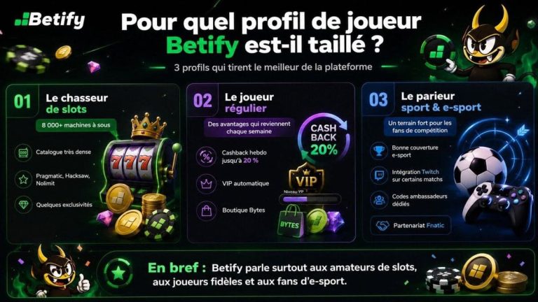Betify Casino profil joueur