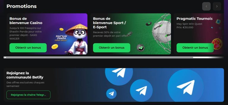 Betify Casino promotions